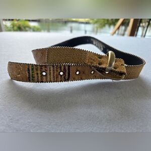 Stylish Tan Belt with Gold Accents